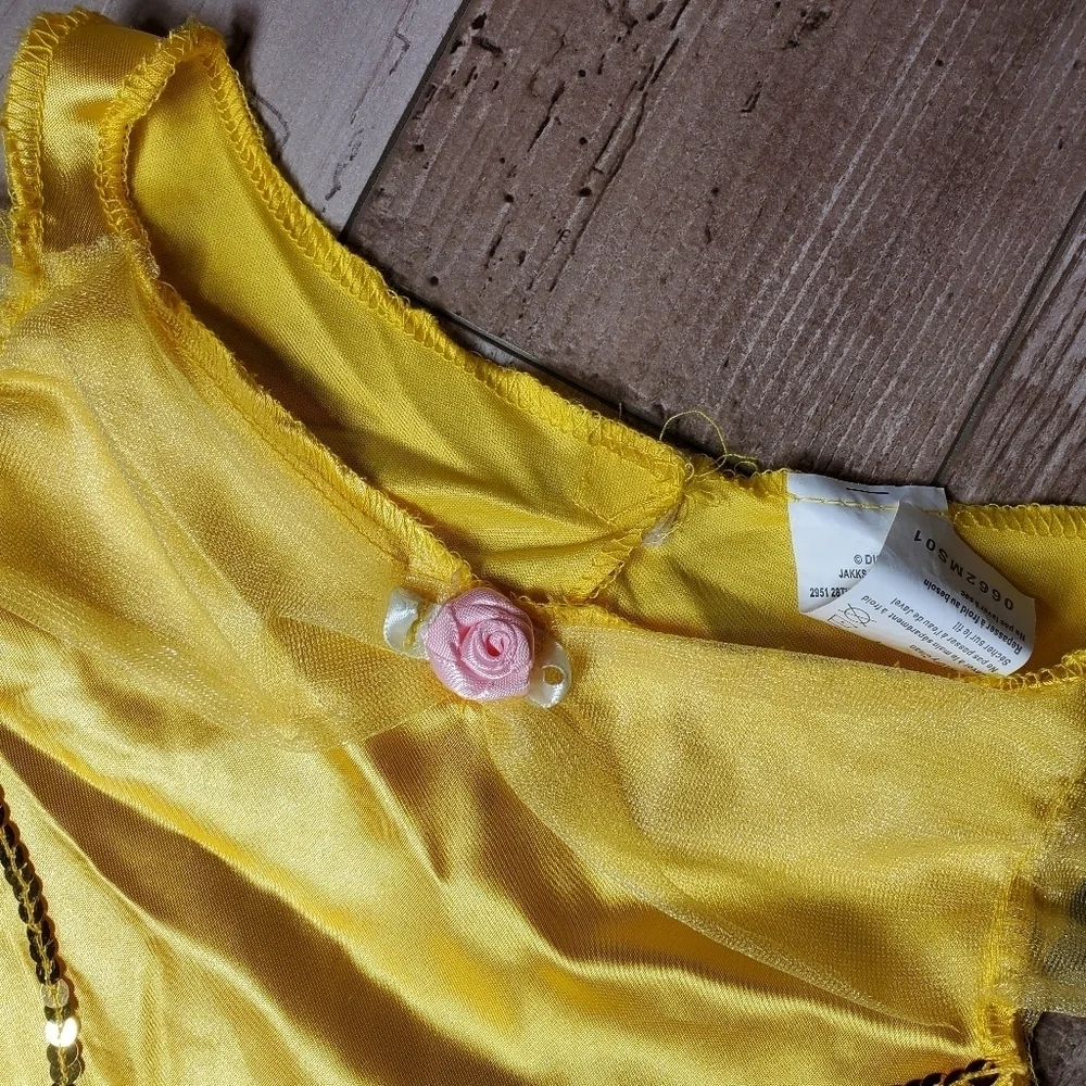 Disney Jakks Pacific Fantasy Play Costume Fits Sizes 4-6X Belle Yellow 2Pc